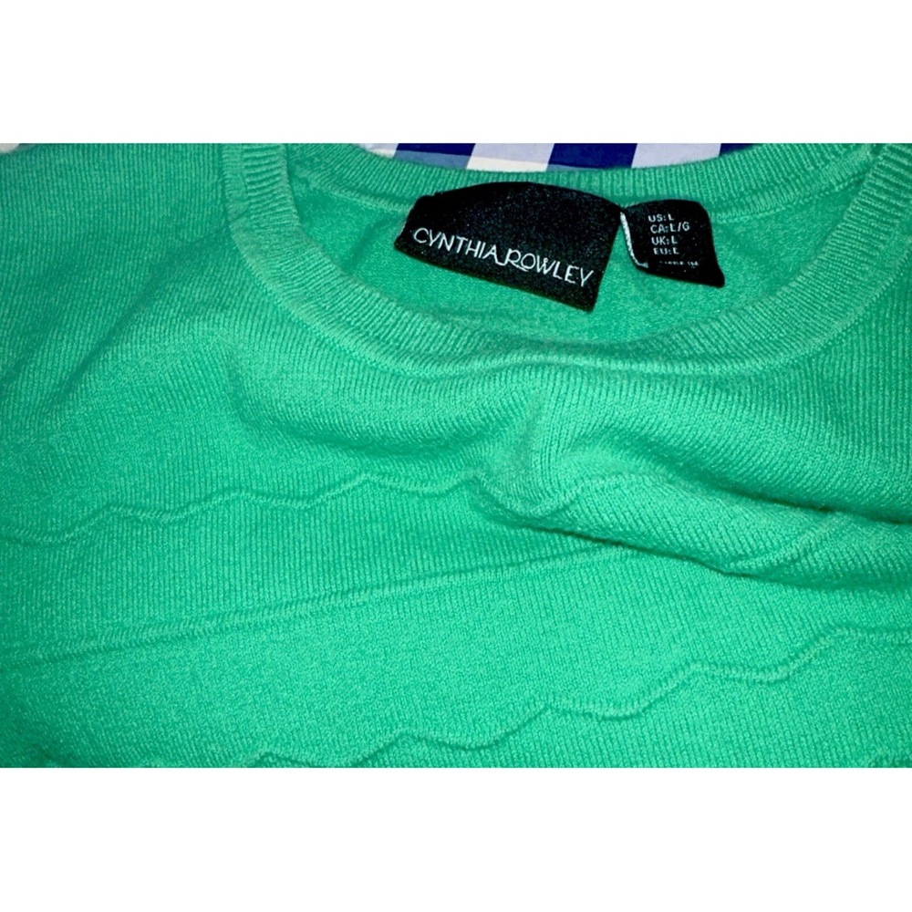 Cynthia Rowley Jade Green Sleeveless Textured Knit Sweater Dress - Size L - Picture 4 of 8